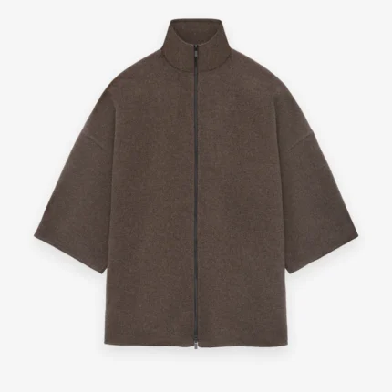 Brushed Wool Cashmere Short Sleeve Jacket