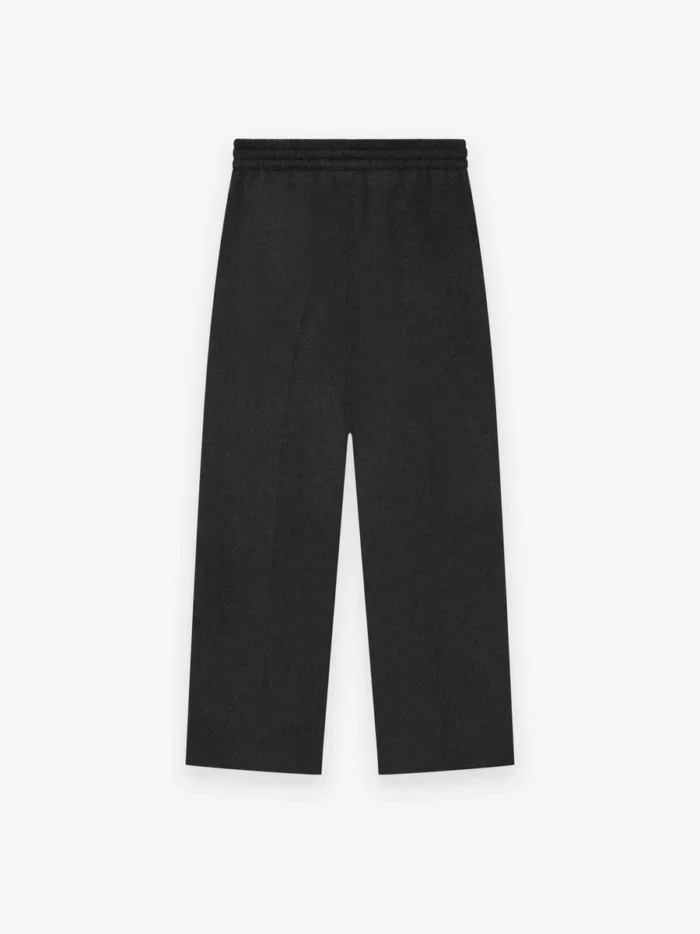 Brushed Wool Cashmere Wide Leg Black Pants