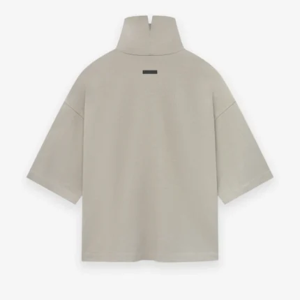 Cotton Wool High Neck Short Sleeve Shirt