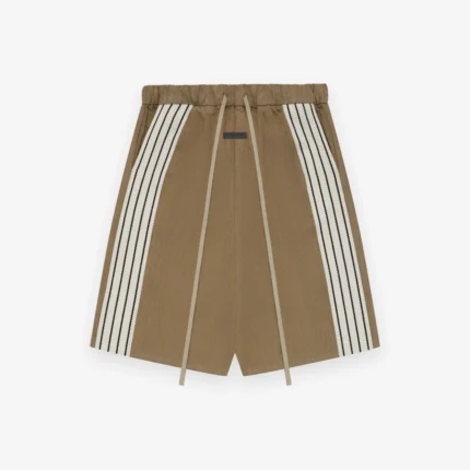 Denim Striped Relaxed Brown Short