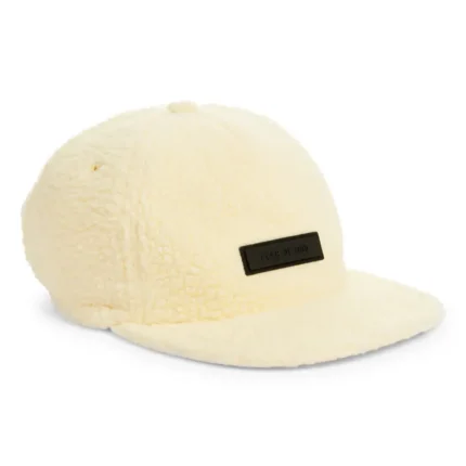 Logo High Pile Fleece Baseball Cap Cream