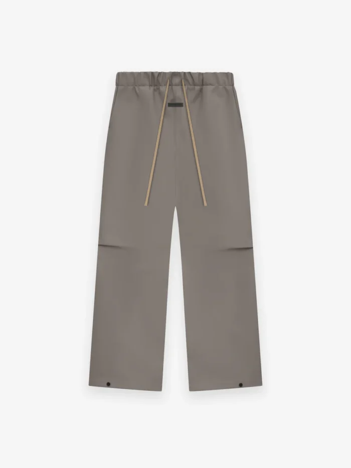 Rubber Knee Pleat Wide Leg Grey Pant