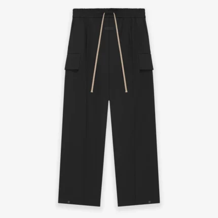 Weighted Twill Wide Leg Cargo Pants