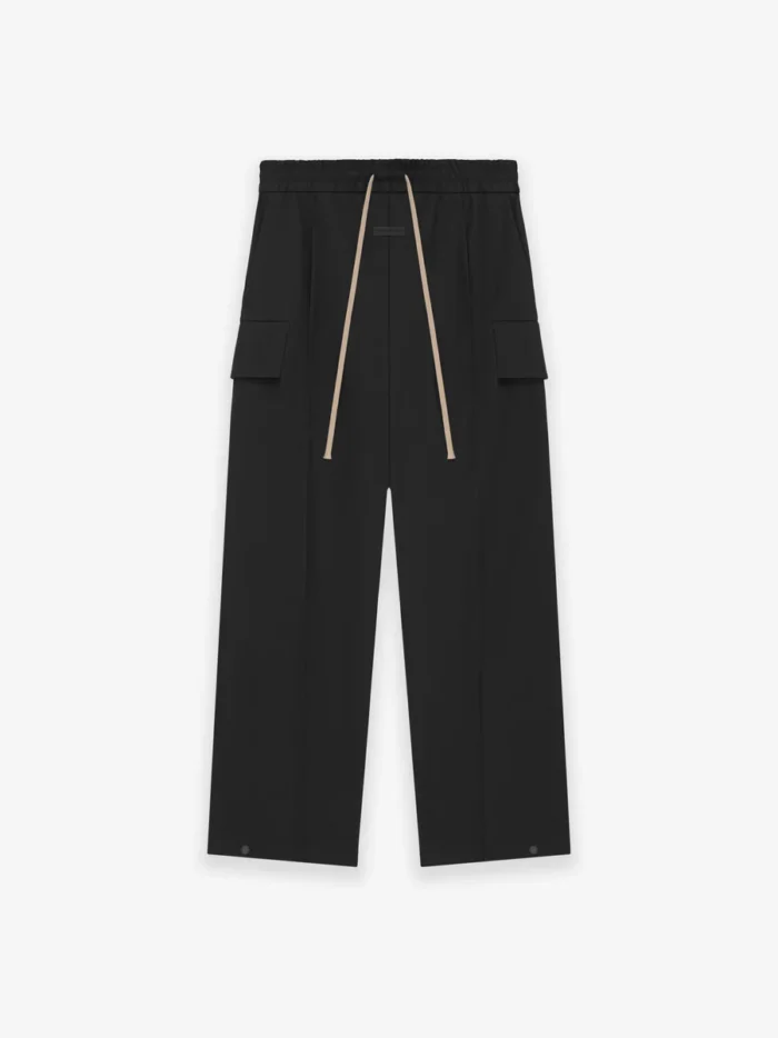 Weighted Twill Wide Leg Cargo Pants