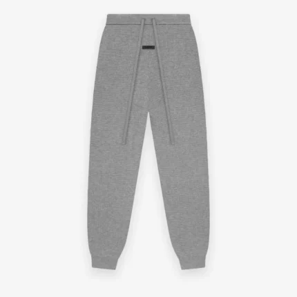 Womens Waffle Fitted Grey Sweatpant