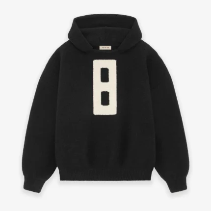 Wool Boucle 8 Black Hoodie