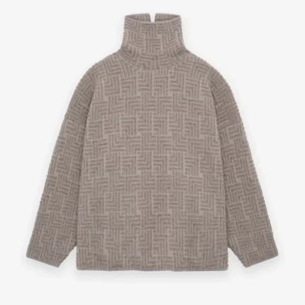 Wool Jacquard High Neck Sweater